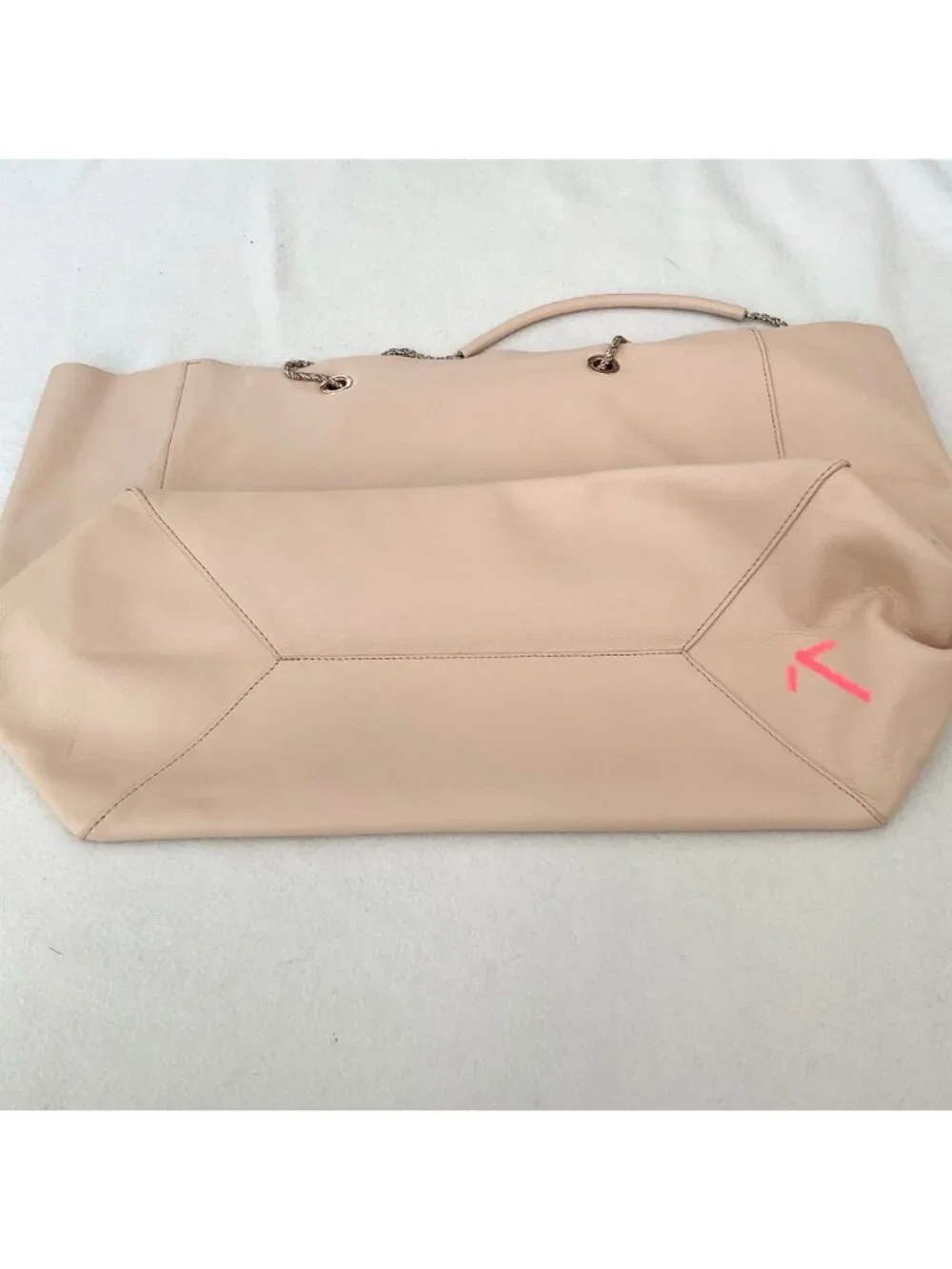 Sezane blush pink  leather gaby tote large